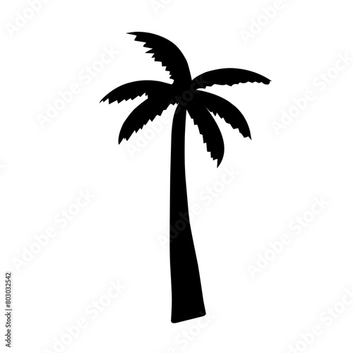 Black palm trees set isolated on white background. Palm silhouette. Palm tree design for posters, banners and promotional items. Vector illustration
