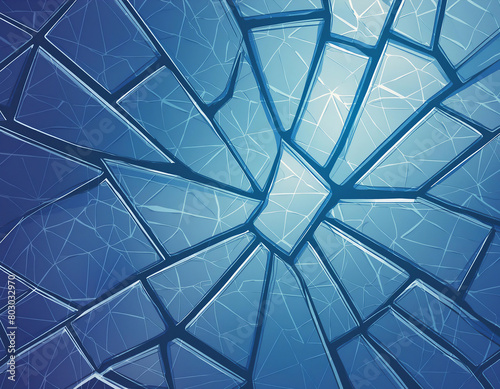 blue cracked glass texture background geometric pattern backdrop wallpaper (ID: 803032970)