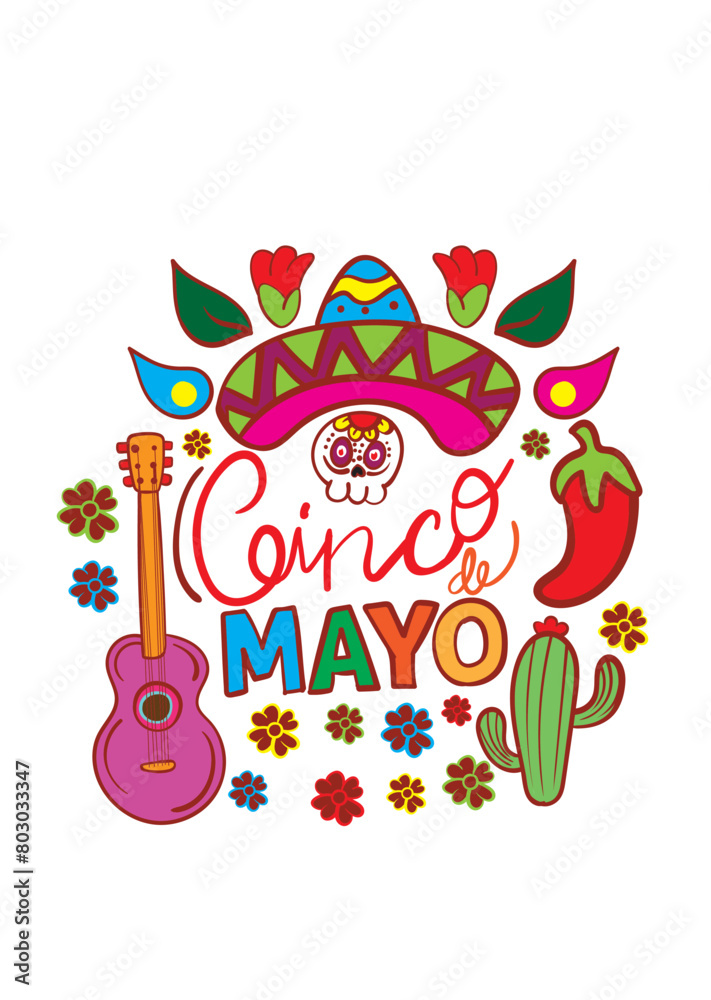 Cinco de mayo holiday flyer or banner for Mexican fiesta celebration, vector background. Mexico 5 May holiday festival or party event poster
