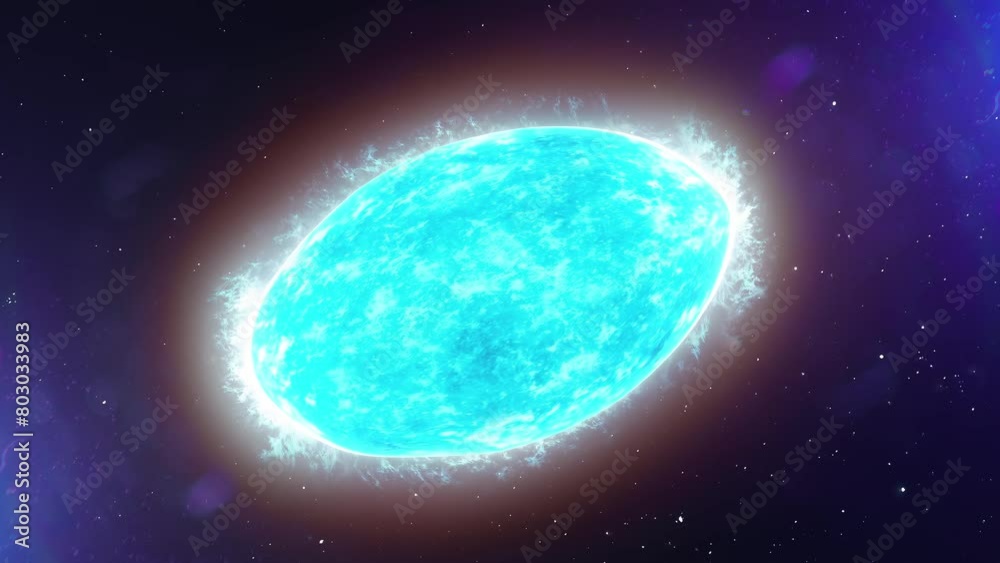 A 3D animation of Achernar the brightest star in the constellation of Eridanus and the ninth-brightest in the night sky. A 3D animation of Achernar the brightest star in the constellation of Eridanus and the ninth-brightest in the night sky.
