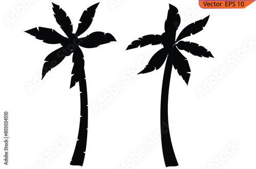 Palm tree , clipart, black palms, Eps 10.	
 (ID: 803034510)