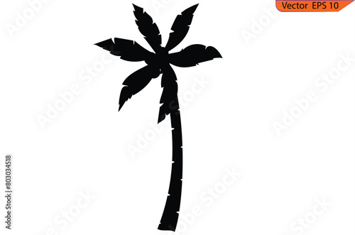 Palm tree silhouette. Palm tree , clipart, black palms, Eps 10.	 (ID: 803034518)