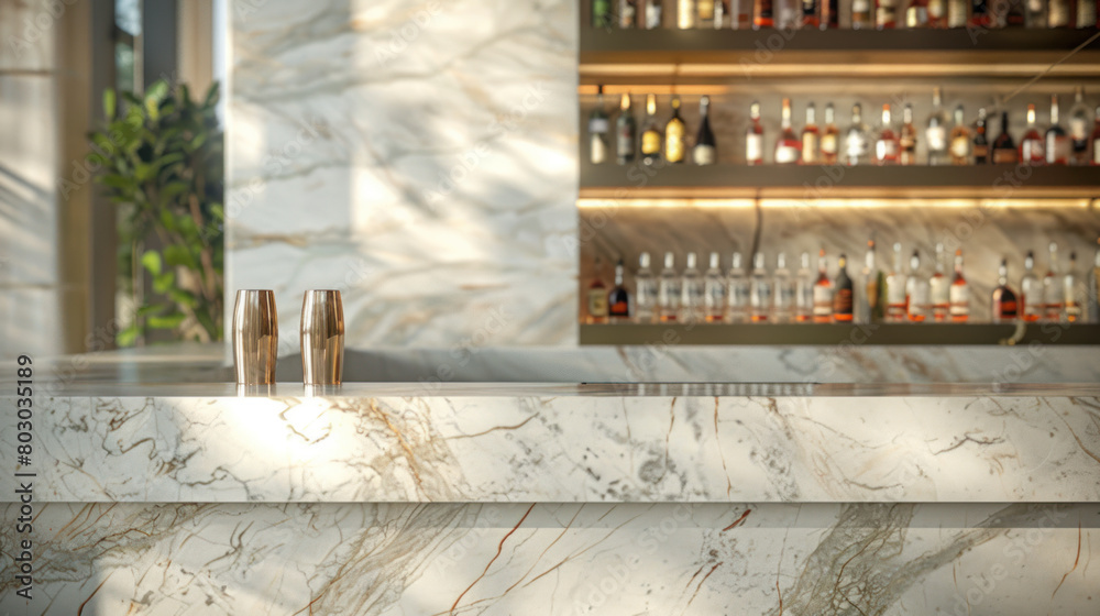 White marble bar counter White marble bar counter