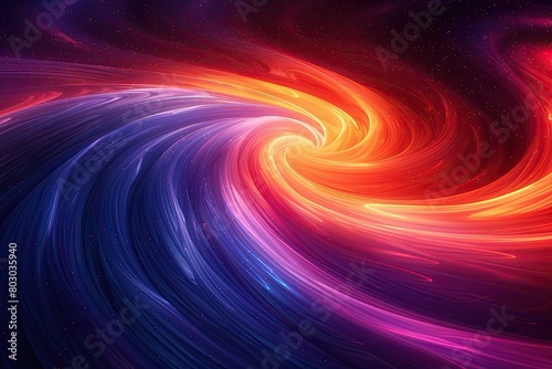 A colorful swirl of light and dark colors. The colors are bright and vibrant, creating a sense of energy and movement. The swirl seems to be in motion, as if it is spinning or swirling around