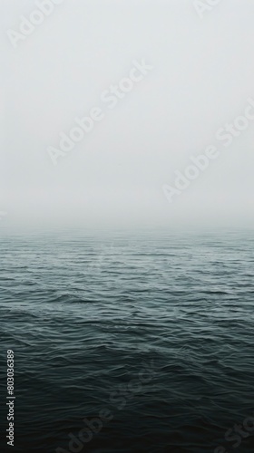 Serene Misty Ocean Horizon - Tranquil Marine Minimalism