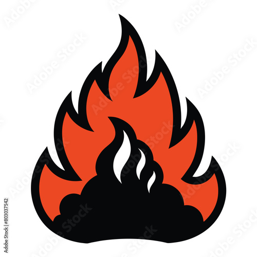 Solid color heat wildfire vector design