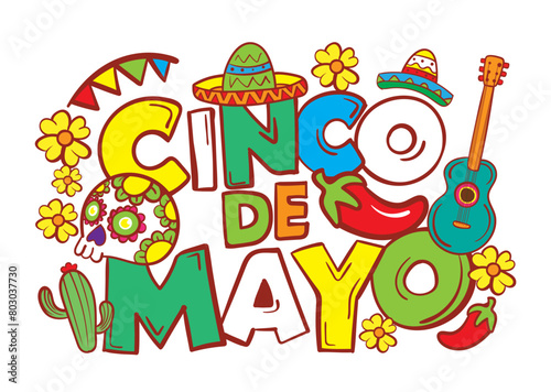 Cinco de mayo holiday flyer or banner for Mexican fiesta celebration, vector background. Mexico 5 May holiday festival or party event poster