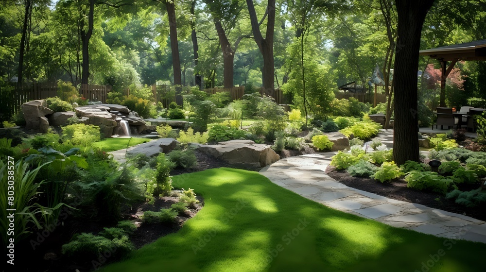 Backyard Oasis: Nature-Inspired Landscape Featuring Maintenance-Free Artificial Lawn Backyard Oasis: Nature-Inspired Landscape Featuring Maintenance-Free Artificial Lawn