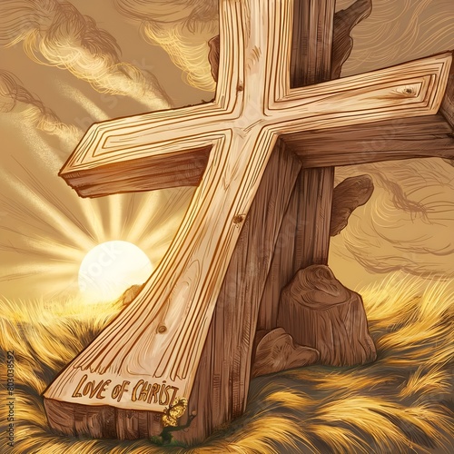 golden cross on the background of the sky