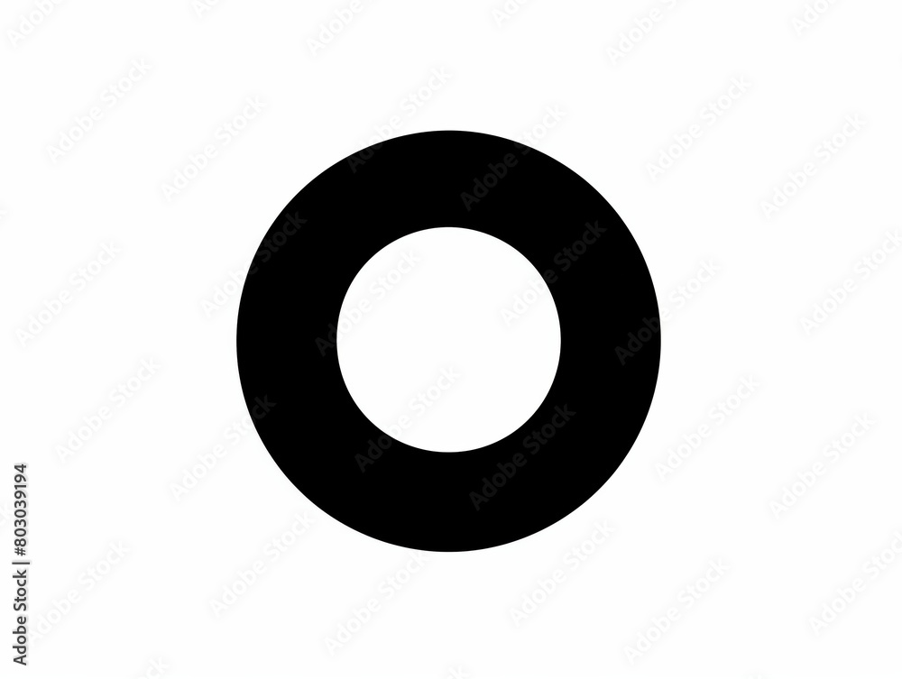 A stark black circle encompassing a smaller white circle creates a striking contrast and visual interest A stark black circle encompassing a smaller white circle creates a striking contrast and visual interest