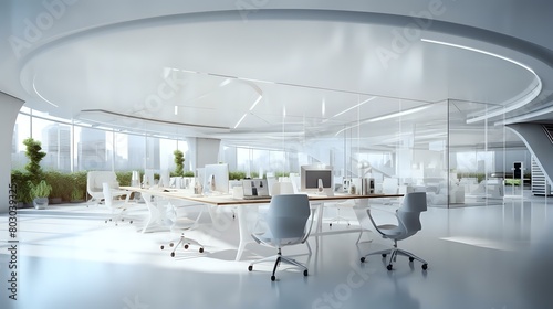 Modern Loft Workspace  White Office and Conference Room Interior