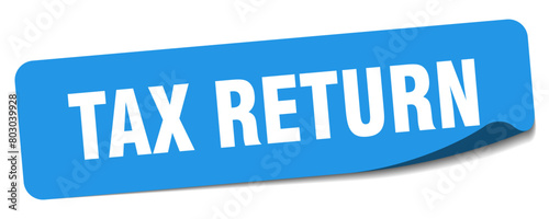 tax return sticker. tax return label