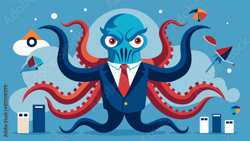 The business world was not immune to the grasp of the political octopus with its tentacles dictating market trends and regulations..