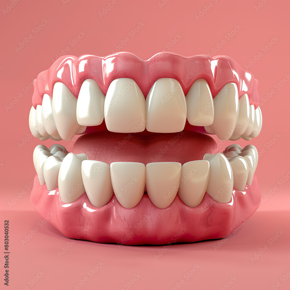 3D illustration of human teeth model. 3D illustration of human teeth model.