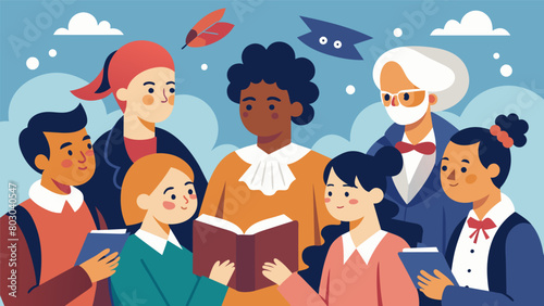 A diverse group of individuals ranging from young students to seasoned scholars engaged in lively debates and thoughtful conversations about the. Vector illustration