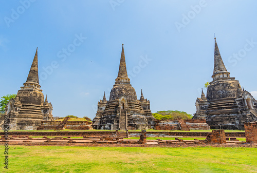 Old temple  Wat Phra Si Sanphet In Ayutthaya Province  Thailand  Asia