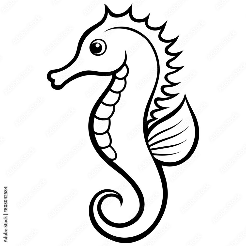 Seahorse vector illustration, solid white background (5) Seahorse vector illustration, solid white background (5)