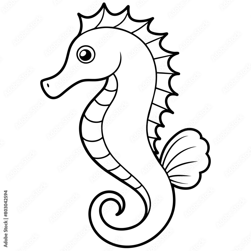 Seahorse vector illustration, solid white background (7) Seahorse vector illustration, solid white background (7)