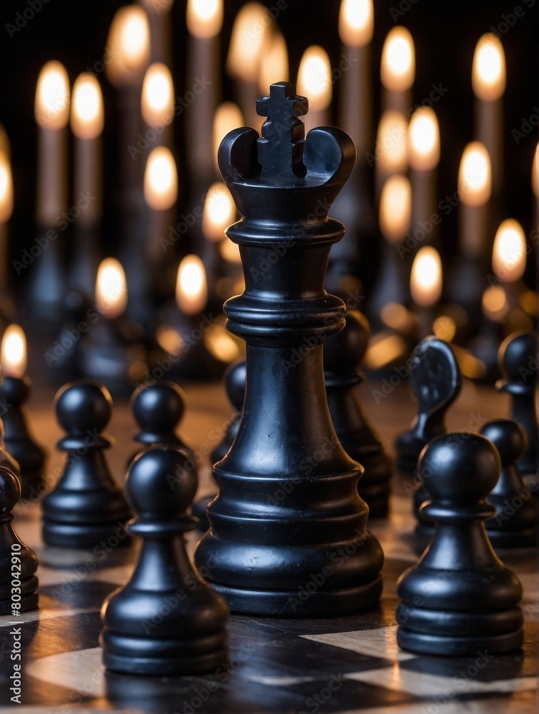 Luxurious, richly decorated chess pieces on the game board. Luxurious, richly decorated chess pieces on the game board.