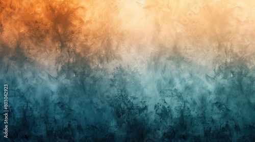 A blurry image of smoke and fire with a blue and orange background.