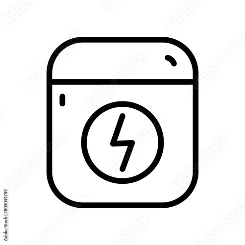 Wireless earphones case icon. Outline wireless headphones vector icon for web design isolated on white background.