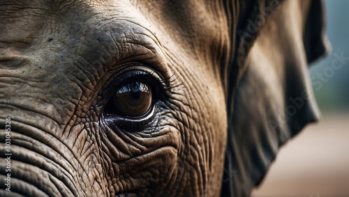 Eye of an African elephant, close-up, selective focus. © ASGraphicsB24