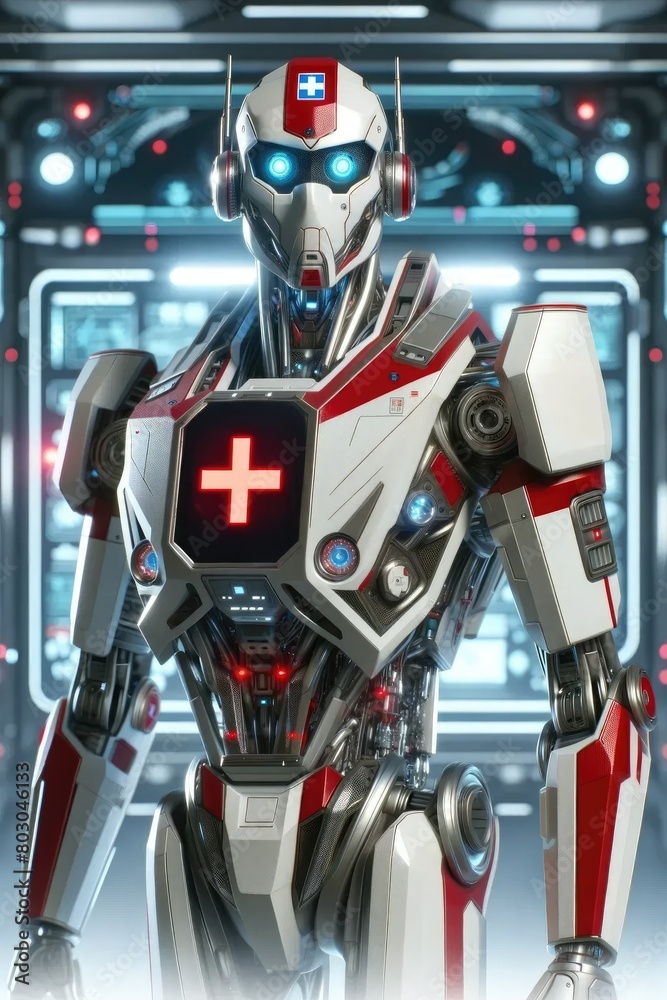 Fototapeta premium Advanced Medical Robot in High-Tech Facility