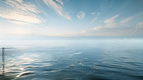 The vast ocean is sparkling in the sun photo