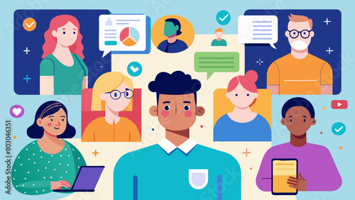 An exhibit featuring stories and interviews with successful and prominent individuals who openly discuss their personal experiences with. Vector illustration
