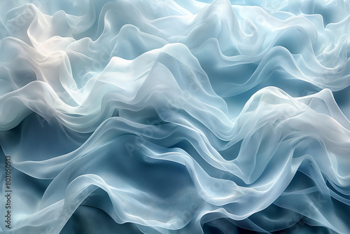 Wind in floating folds abstract background, ai technology