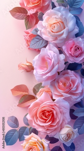 Bouquet of Pink Roses in Nature's Beauty