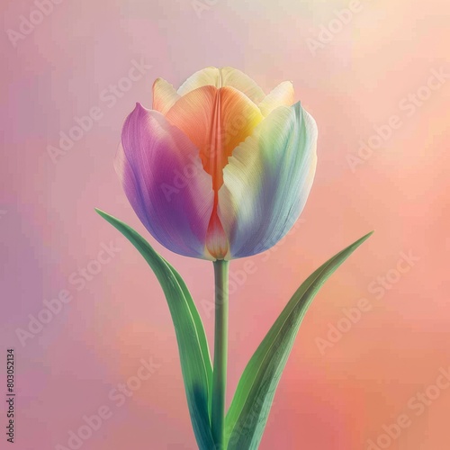 Pink tulip bouquet in spring garden