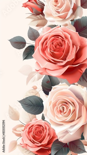 Red Rose Bouquet on White Background