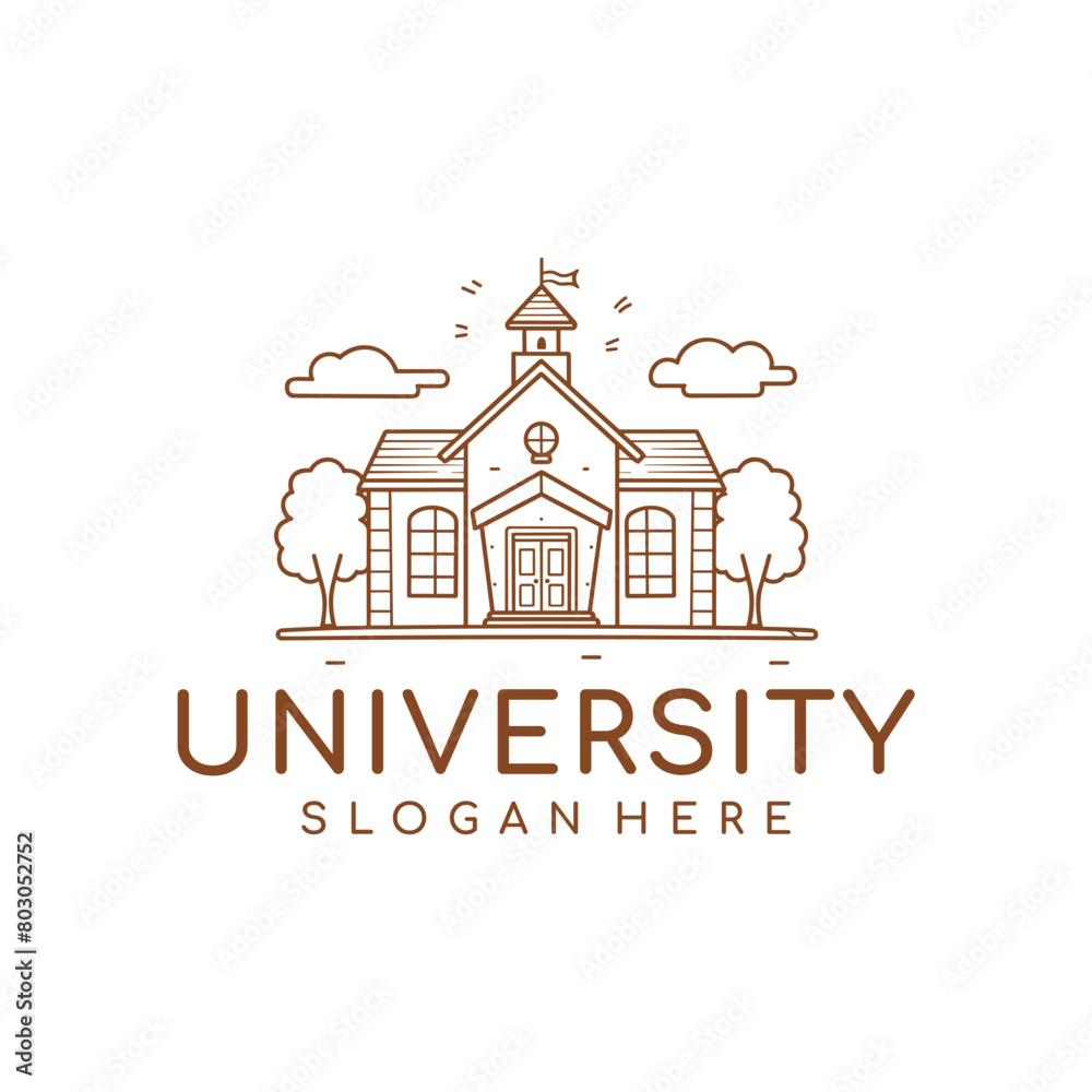 School and university line logo vector illustration School and university line logo vector illustration