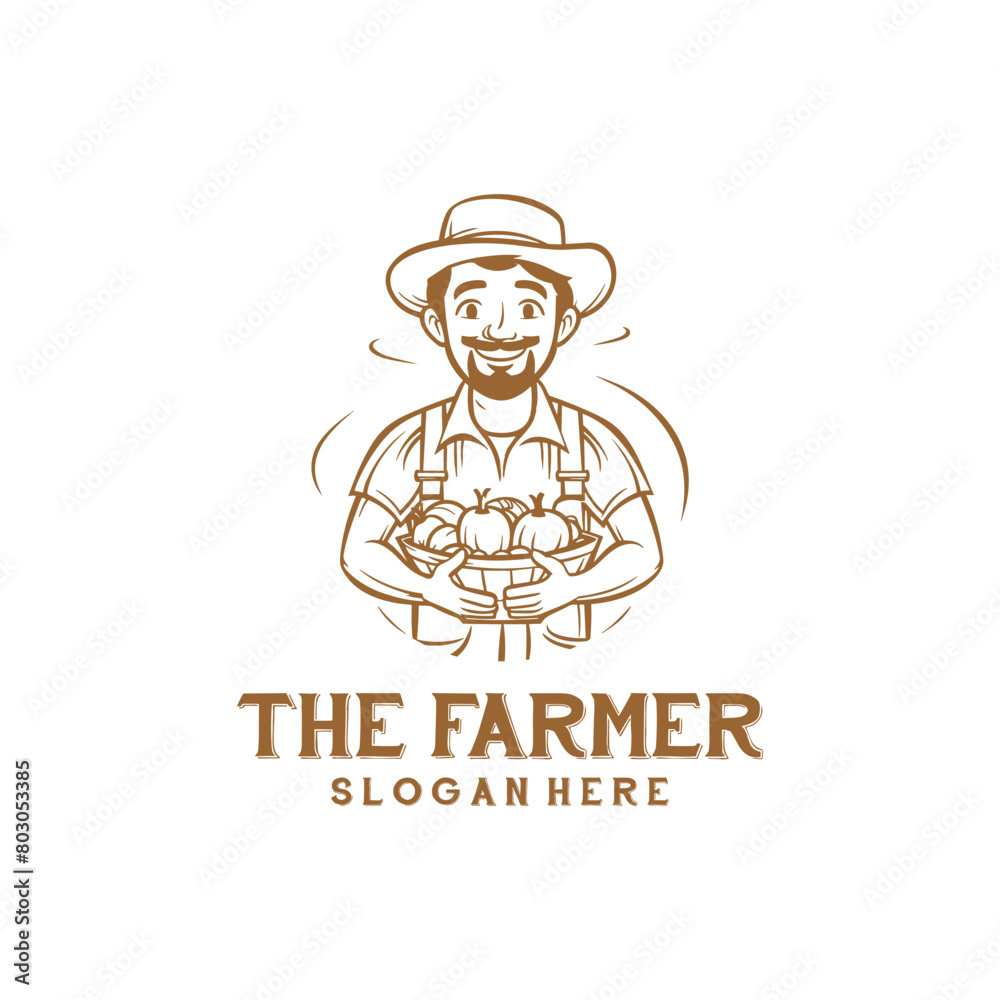 Farmer man logo vector illustration Farmer man logo vector illustration