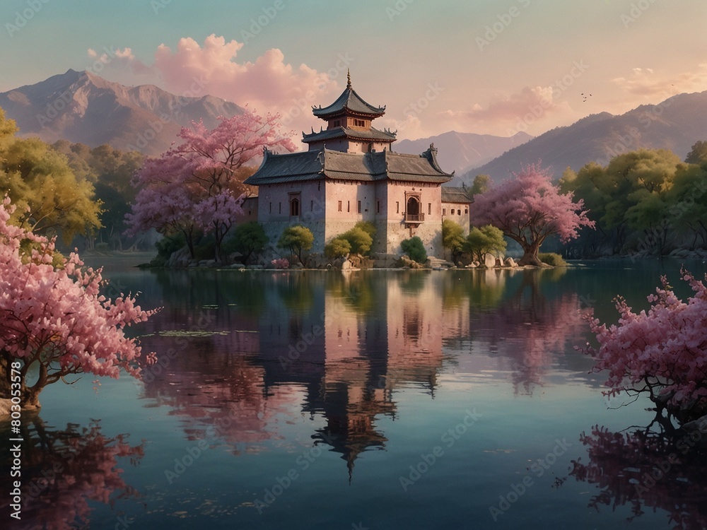 Oriental castle like heaven