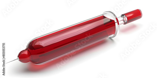 Clinical Clarity: Isolated Blood Test Tube on White
