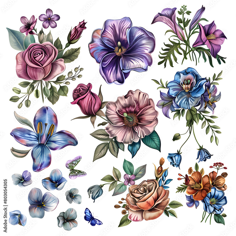floral vector clipart AI generated