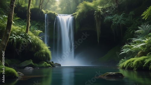 waterfall in the forest photo