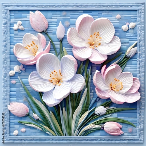 flowers with a vintage texture-Generative AI
