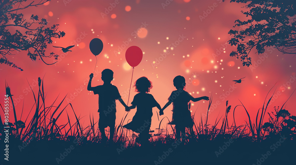 Fototapeta premium Poster about Children's Day