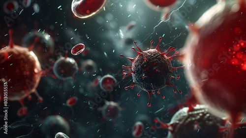 Virus and cells in blood 