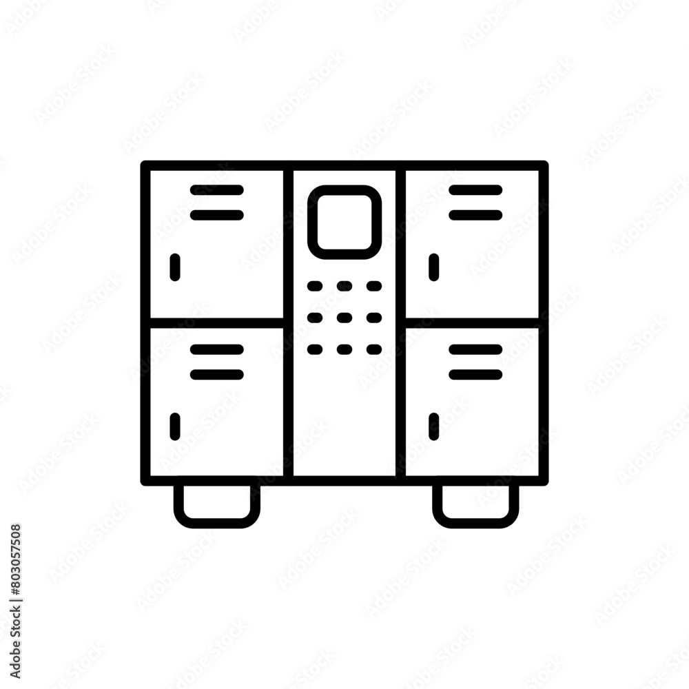 Locker outline icons, minimalist vector illustration ,simple transparent graphic element .Isolated on white background