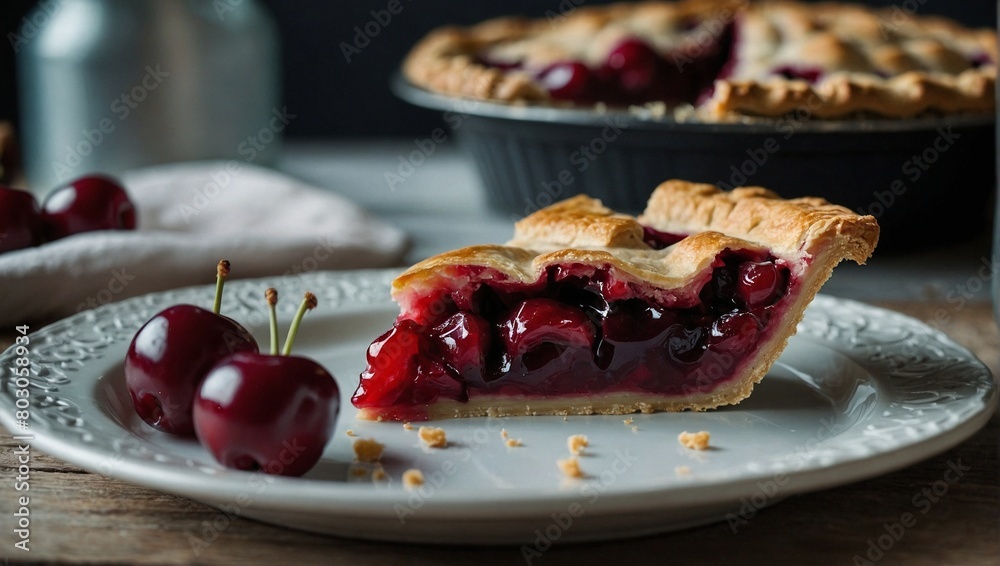A slice of cherry pie