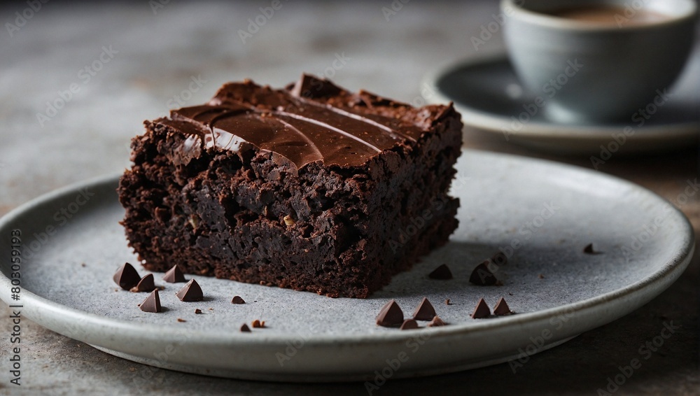A slice of chocolate brownie A slice of chocolate brownie