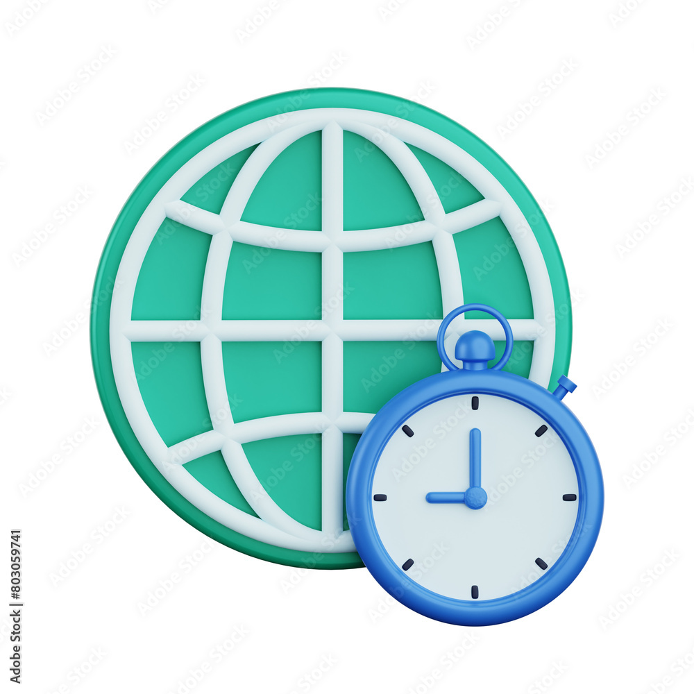 3D illustration of world time 3D illustration of world time