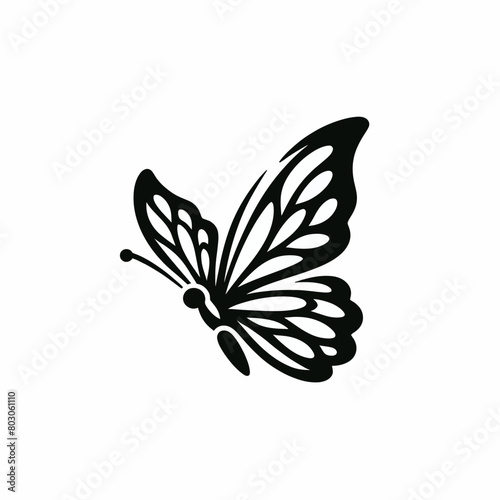  butterfly silhouette vector illustration white background