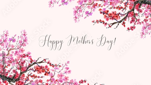 Happy Mother's Day! written on pink background 