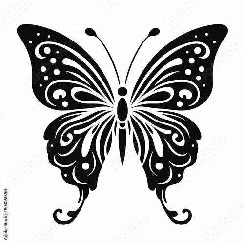  butterfly silhouette vector illustration white background