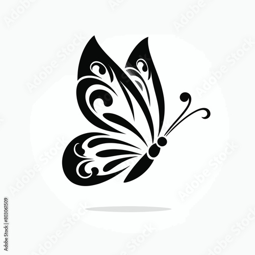  butterfly silhouette vector illustration white background